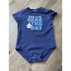 Gymboree 18-24M Blue Bodysuit “Today We Will Seas the Day” EUC